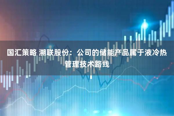 国汇策略 溯联股份：公司的储能产品属于液冷热管理技术路线
